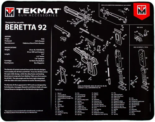 Miniatura 7 de TekMat Ultra - Alfombrilla para pistola de 20 x 15 pulgadas, tapete de limpieza y mantenimiento de pistolas con base de goma antideslizante