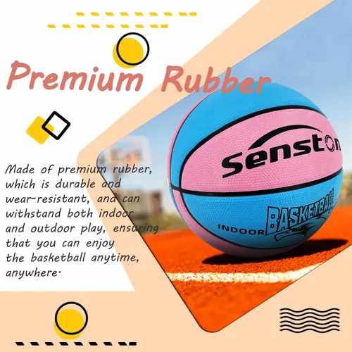 Miniatura 4 de Senston - Pelotas de baloncesto de tamaño 3/5/6/7, para interiores y exteriores, de 27.5/29.5 pulgadas
