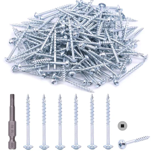 Miniatura 8 de Hilitchi Tornillos de acero de aleación #8 para agujeros de bolsillo de zinc resistentes a la intemperie, tornillos cuadrados con unidad cuadrada