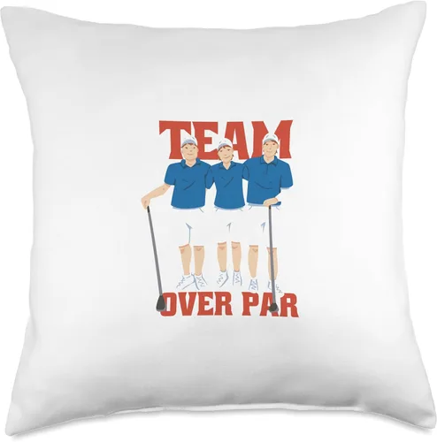 Miniatura 4 de Team Over Par Funny Golfing Design Throw Pillow, 16x16, Multicolor