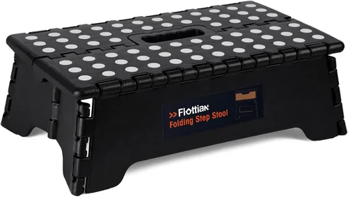 Flottian Taburete plegable de 5 pulgadas para adultos y niños, taburete extra ancho de 15 pulgadas con capacidad para hasta 300 libras, taburetes