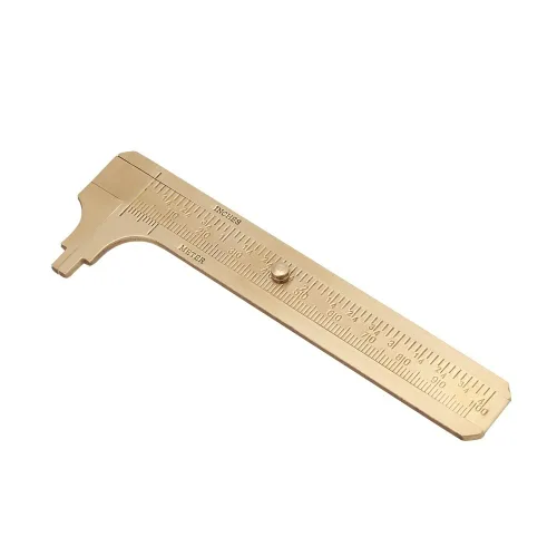 Miniatura 3 de Calibre de latón de calibre de 3.937 in / 4 pulgadas, calibrador de bolsillo Vernier para medición de joyas de alambre de cuentas (doble escala)