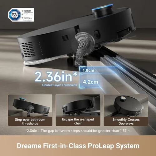 Miniatura 2 de DREAME X50 Ultra Robot Aspiradora y Fregona con Autovaciado y Limpieza Automática de la Fregona, Succión de 20,000Pa, Evitáción de Obstáculos y Negro