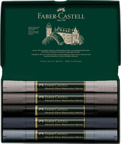 Miniatura 2 de Faber-Castell Albrecht Durer - Marcadores de acuarela - Tonos grises - Cartera de 5, marcadores de acuarela para adultos