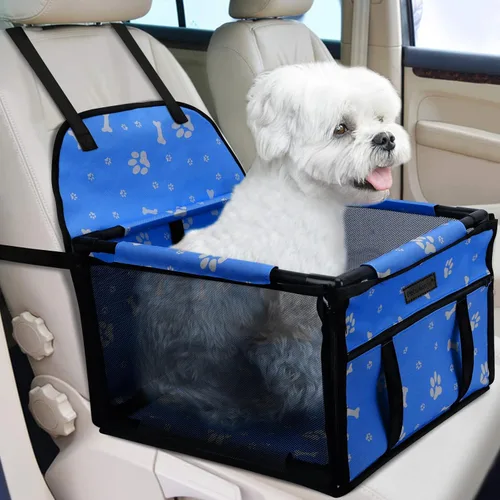 Miniatura 22 de Asiento de coche para perro plegable, asiento elevador de coche para perros impermeable transpirable Oxford, bolsa de viaje para perros pequeños a