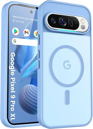 Funda para teléfono Google Pixel 9 Pro XL, Compatible con Magnético, Protección contra Caídas de Grado Militar Translúcida Mate Resistente a Golpes
