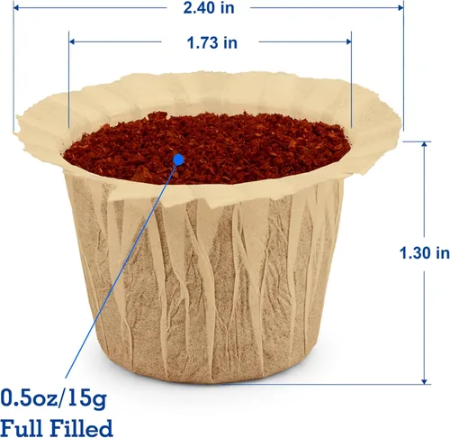 Miniatura 5 de Haetyly 100 unidades de filtros de papel natural compatibles con Keurig Single Serve 1.0 y 2.0, se ajustan a todas las marcas de cápsulas de café K