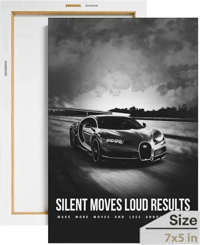 Miniatura 62 de Arte de pared motivacional para la oficina, lienzo de arte de súper auto, decoración automotriz inspiradora para los amantes de Porsche Sportscar