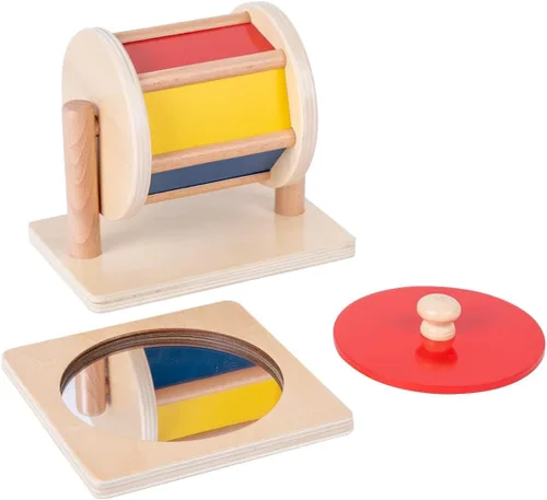 Miniatura 12 de Montessori - Kit de juguetes para bebés, espejo, peekaboo, rompecabezas de perillas, tambor giratorio, bola arcoíris - niños pequeños de 6 a 12 meses