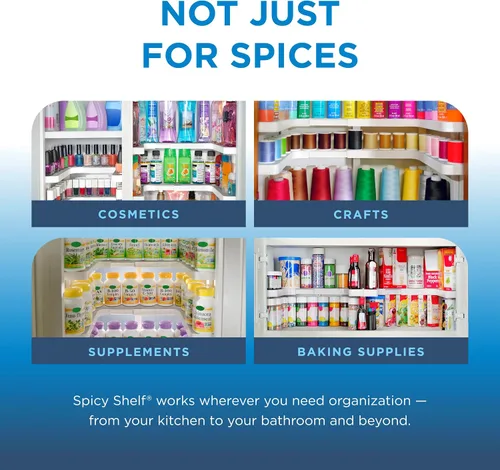 Miniatura 6 de Spicy Shelf 3.0 - Organizador de especias expandible de 2 niveles para armario y despensa, organizador de condimentos de cocina, estantes