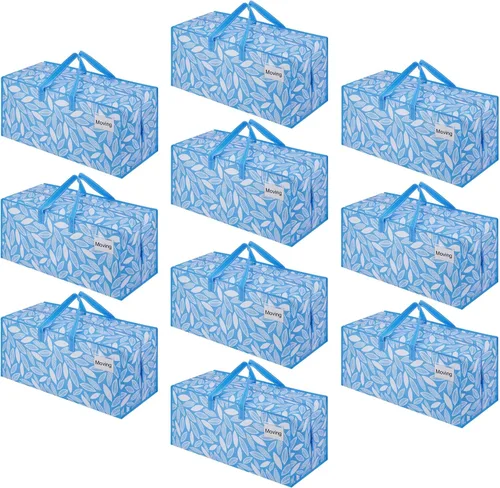 Miniatura 22 de VENO Paquete de 2 bolsas de mudanza, correas de mochila, mudanza, cajas de almacenamiento universitario, con tapas, resistentes, extragrandes, asas