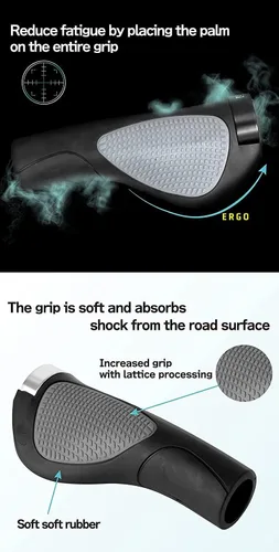 Miniatura 4 de GORIX Bicicleta Ergo Grips Bar End Cycle Lock en manillar Bicicleta de montaña MTB (GX-D2 (Edición Global))