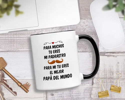 Miniatura 2 de Casitika Regalos para padrastro. Taza para el día del padre. Taza española de 11 onzas. Idea como regalo para papá en cumpleaños. Taza para Dia