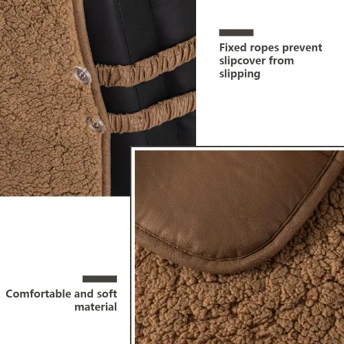Miniatura 3 de STONECREST - Funda para silla reclinable, funda de sherpa, se mantiene en su lugar (Cholate, reclinable regular de 23 pulgadas)