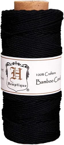 Carrete de cuerda de bambú 20lb 205'-Negro