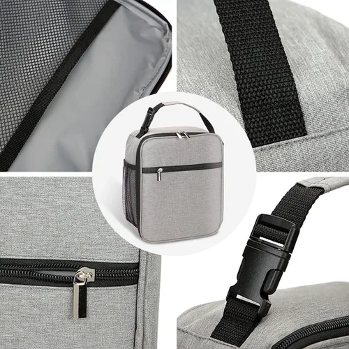 Miniatura 3 de Lonchera aislada para hombres y mujeres, lonchera a prueba de fugas con bolsillos de malla para el trabajo, gimnasio, viajes o campamento, ligera