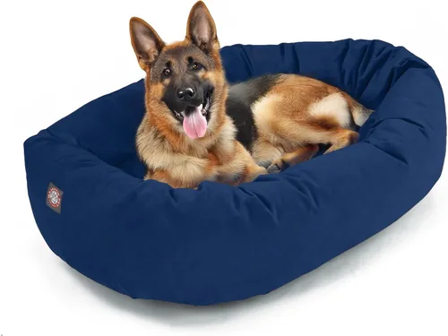Miniatura 19 de Majestic Pet Cama para Perros Grandes Lavable de 40 Pulgadas, Mueble Ortopédico en Forma de Donut para Perros Grandes, Almohadilla y Alfombra de Gris