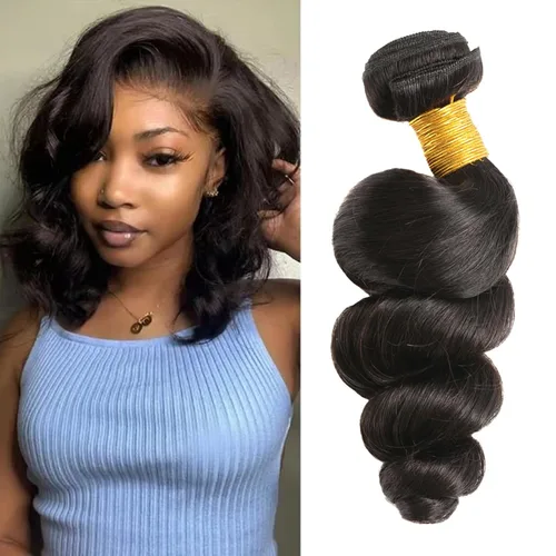 Miniatura 8 de Extensiones de cabello humano corto ondulado suelto, 1 Bunldes, 100% sin procesar, cabello virgen brasileño de 8 pulgadas, extensiones de cabello