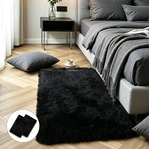 Miniatura 24 de KCHOWUA Alfombras Esponjosas y Peludas de Unicornio para Dormitorio de Niñas, 3x5 pies Lavable Antideslizante Alfombra de Área Shag Peluda para Sala