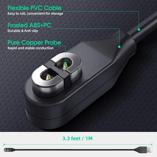 Miniatura 5 de Paquete de 2 cables de carga AfterShokz para Aeropex AS800 y OpenRun Pro y Mini - Cable de carga magnético de 3 pies