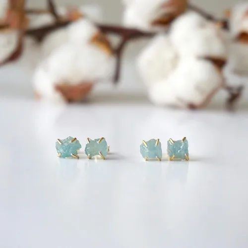 Miniatura 4 de Aretes de tuerca de cristal con piedra natal para mujer