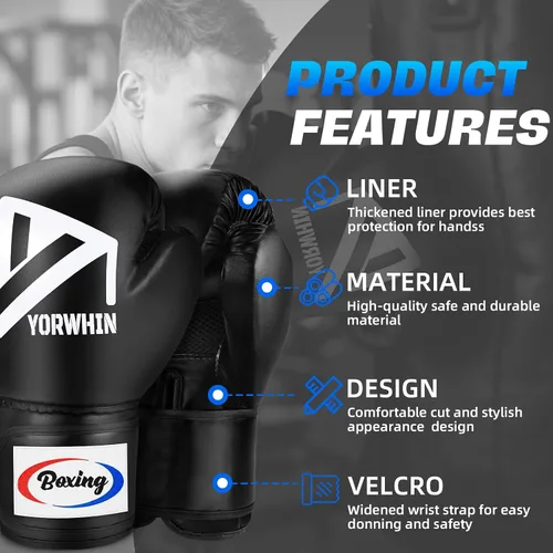 Miniatura 2 de Guantes de boxeo para hombres y mujeres, guantes de entrenamiento y sparring, guantes de boxeo para bolsa pesada de entrenamiento para boxeo