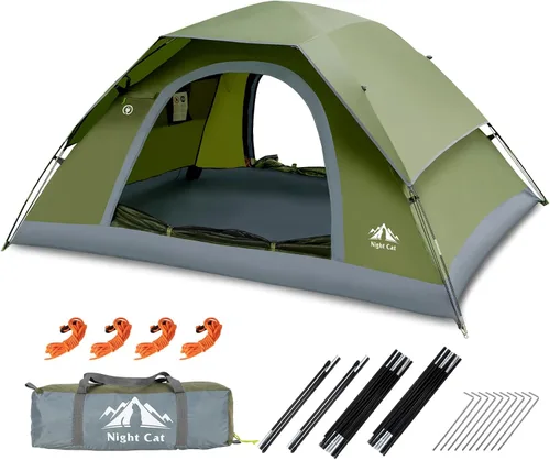 Miniatura 7 de Night Cat Tiendas de Campaña Mejoradas para Mochileros 1 a 2 Personas, Fácil Configuración con Clips, Tienda de Camping Impermeable para Adultos