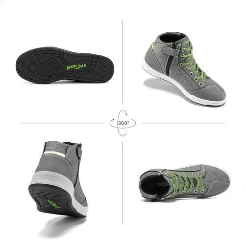 Miniatura 3 de Zapatos de moto para hombre Streetbike Casual Accesorios Transpirable Equipo de Protección Powersport Calzado Antideslizante, 10, gris