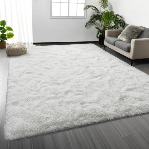 Miniatura 18 de Deerhoo - Alfombra de área, estilo shag, 4 x 6 pies, con teñido anudado, alfombra mullida y ultrasuave para sala de estar, alfombra de pelo