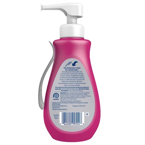 Miniatura 8 de VEET Crema profesional de 2 minutos para todo tipo de piel con manteca de karité, depilación completa efectiva de bikini y vello púbico, probada