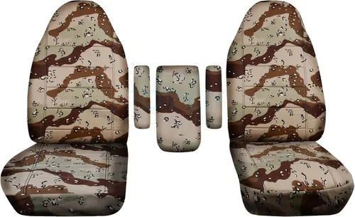 Miniatura 12 de Fundas para asientos y 3 fundas para reposabrazos de camiones Ford (Uno por asiento + Central) (16 impresiones, diseño de camuflaje), verde