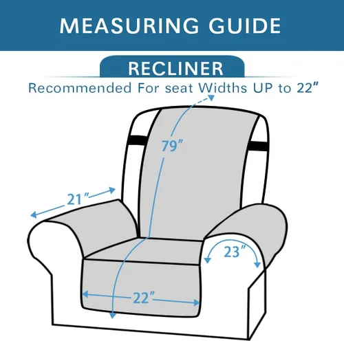 Miniatura 3 de H.VERSAILTEX - Funda protectora para sillón reclinable 100% impermeable, acolchada, con correa elástica y parte posterior con huellitas de silicón