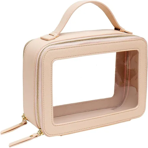 LETGO Bolsas de maquillaje transparentes, bolsa de aseo aprobada por la TSA con cremallera, organizador de maquillaje transparente para artículos