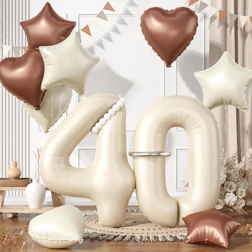 Miniatura 21 de Globos dorados de color champán con el número 11, globos de oro claro, globo de aluminio dorado con forma de corazón con estrella y globo largo