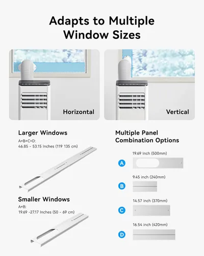 Miniatura 7 de EUHOMY Aire acondicionado portátil de 10,000 BTU, unidad de CA portátil 3 en 1 con refrigeración, deshumidificador, ventilador, modo de suspensión