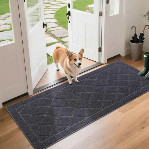 Miniatura 10 de BEQHAUSE Tapete para puerta de 20 x 32 pulgadas, tapete antideslizante para puerta, lavable, tapete para puerta de perro, resistente a las manchas