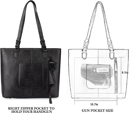 Miniatura 3 de Montana West Monederos de cuero genuino para mujer, bolsos Hobo con mango de herramientas y borlas