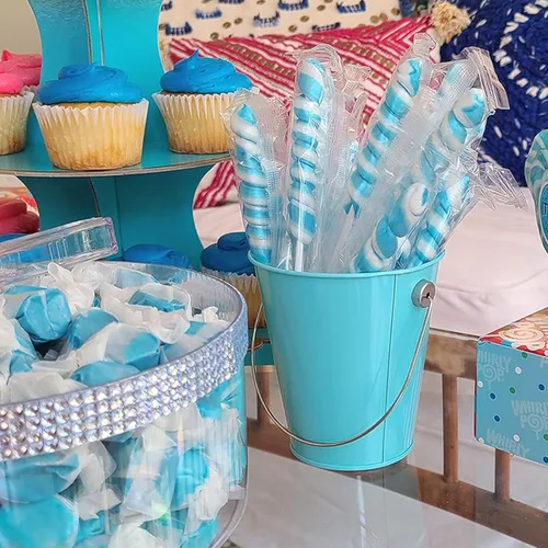 Miniatura 4 de Fairtime Caramelo de frambuesa azul, tarro de 21 onzas – Taffy de agua salada envuelta individualmente para regalos de dulces suaves y masticables