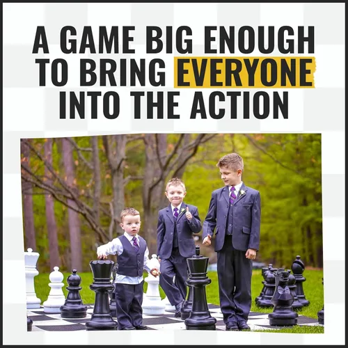 Miniatura 6 de MegaChess Juego de ajedrez gigante con rey de 25 pulgadas de alto, un juego de ajedrez grande para familias que buscan juegos gigantes al aire libre