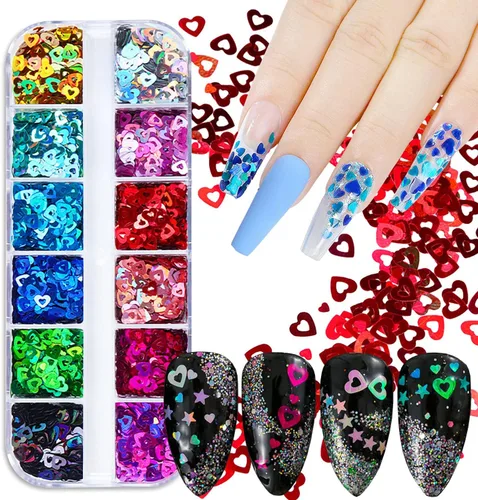 Miniatura 16 de Polvo luminoso de uñas de 12 colores, pigmento fluorescente holográfico, brillo holográfico, arte de uñas, diseño de polvo, suministros de uñas