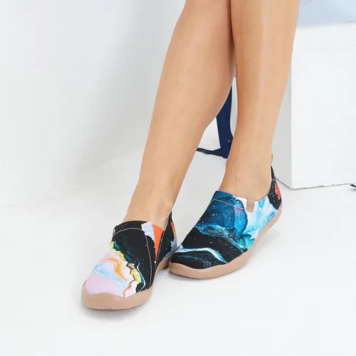 Miniatura 3 de UIN Zapatos para caminar de lona pintados Beso para hombre Negro