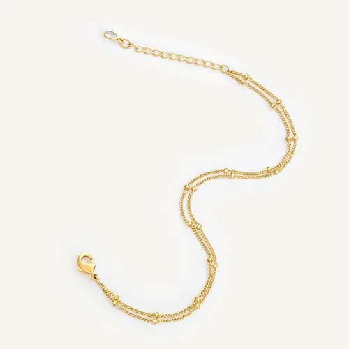 Miniatura 6 de MEVECCO Pulsera para mujer, chapada en oro de 14 quilates, cadena delicada, joyería simple, hecha a mano, minimalista para ella