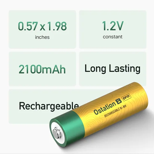 Miniatura 3 de OLIGHT B Pro AA Baterías NiMH recargables, paquete de 8 unidades, 2100 mAh de alta capacidad, voltaje de batería de 1.2 V, ideal para dispositivos
