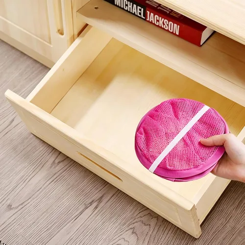 Miniatura 9 de Larpur Cesta desplegable para lavandería, plegable, portátil, de malla, con asas de transporte reforzadas (rosa)