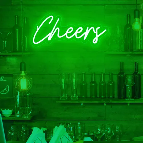 Letrero de neón Cheers alimentado por USB con interruptor regulable, letrero de luz LED de neón para decoración de fondo de pared, letrero luminoso