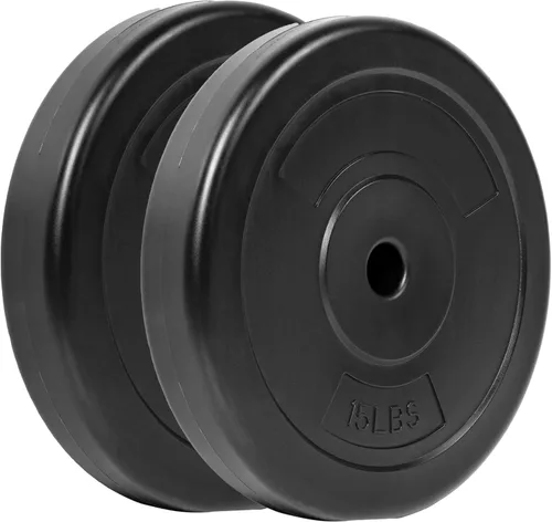 Miniatura 4 de Signature Fitness - Placa de peso estándar de vinilo de 1 pulgada para entrenamiento de fuerza y levantamiento de pesas, varios tamaños