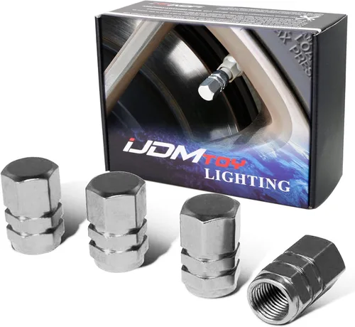 Miniatura 8 de Tapas para válvulas de neumático de aluminio estilo carrera tuner de iJDMTOY (4), Dorado Oro