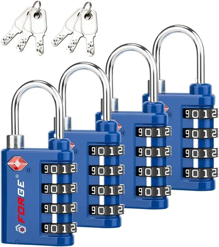 Miniatura 10 de Forge Doble apertura: cerradura con llave o combinación, cerradura aprobada por la TSA para equipaje, estuche pelícano, viajes, gimnasio, escuela