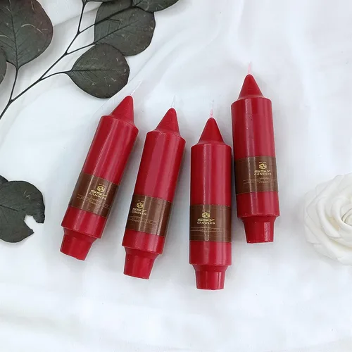 Miniatura 7 de Candelabros Rojos para Velas Cónicas Cortas de 5 pulgadas, Lindos Portavelas Pequeños Torcidos en Espiral, Candelabros Cónicos en Espiral
