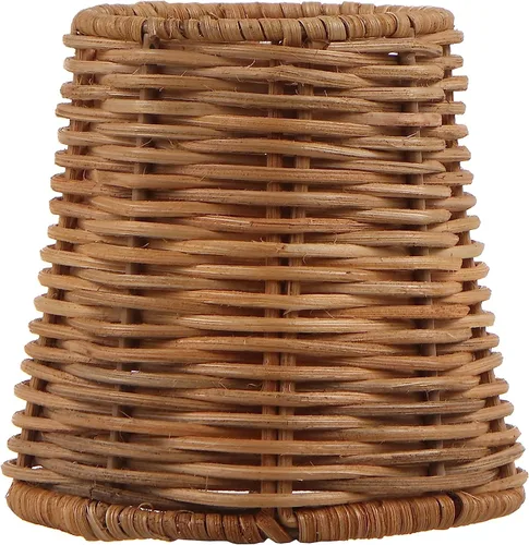 Miniatura 4 de Aspen Creative 51007, pantalla para lámpara de araña con clip, estilo imperio, de ratán natural, 7,6 cm de parte superior x 10,2 cm de parte Natural